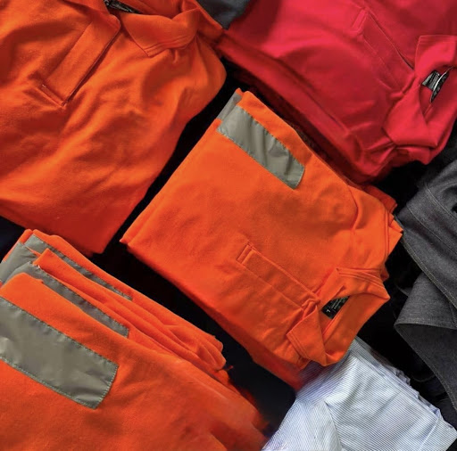 Industrial uniforms in orange